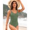 imageWomens One Piece Swimsuit Tummy Control  Slimming Bathing Suit V Wired Full Coverage 2025 SwimwearArmy Green