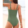 imageWomens One Piece Swimsuit Tummy Control  Slimming Bathing Suit V Wired Full Coverage 2025 SwimwearArmy Green