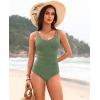 imageWomens One Piece Swimsuit Tummy Control  Slimming Bathing Suit V Wired Full Coverage 2025 SwimwearArmy Green