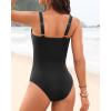 imageWomens One Piece Swimsuit Tummy Control  Slimming Bathing Suit V Wired Full Coverage 2025 SwimwearBlack