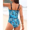 imageWomens One Piece Swimsuit Tummy Control  Slimming Bathing Suit V Wired Full Coverage 2025 SwimwearBlue Leaves
