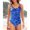 imageWomens One Piece Swimsuit Tummy Control  Slimming Bathing Suit V Wired Full Coverage 2025 SwimwearBlue Paisley