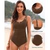 imageWomens One Piece Swimsuit Tummy Control  Slimming Bathing Suit V Wired Full Coverage 2025 SwimwearBrown