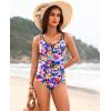 imageWomens One Piece Swimsuit Tummy Control  Slimming Bathing Suit V Wired Full Coverage 2025 SwimwearColorful Floral