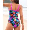 imageWomens One Piece Swimsuit Tummy Control  Slimming Bathing Suit V Wired Full Coverage 2025 SwimwearColorful Leaves