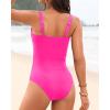 imageWomens One Piece Swimsuit Tummy Control  Slimming Bathing Suit V Wired Full Coverage 2025 SwimwearHot Pink