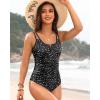 imageWomens One Piece Swimsuit Tummy Control  Slimming Bathing Suit V Wired Full Coverage 2025 SwimwearPolka Dot