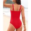 imageWomens One Piece Swimsuit Tummy Control  Slimming Bathing Suit V Wired Full Coverage 2025 SwimwearRed