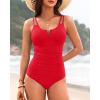 imageWomens One Piece Swimsuit Tummy Control  Slimming Bathing Suit V Wired Full Coverage 2025 SwimwearRed