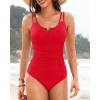 imageWomens One Piece Swimsuit Tummy Control  Slimming Bathing Suit V Wired Full Coverage 2025 SwimwearRed