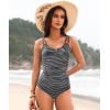 imageWomens One Piece Swimsuit Tummy Control  Slimming Bathing Suit V Wired Full Coverage 2025 SwimwearStriped