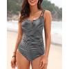 imageWomens One Piece Swimsuit Tummy Control  Slimming Bathing Suit V Wired Full Coverage 2025 SwimwearStriped