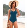 imageWomens One Piece Swimsuit Tummy Control  Slimming Bathing Suit V Wired Full Coverage 2025 SwimwearTeal