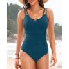 imageWomens One Piece Swimsuit Tummy Control  Slimming Bathing Suit V Wired Full Coverage 2025 SwimwearTeal