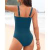imageWomens One Piece Swimsuit Tummy Control  Slimming Bathing Suit V Wired Full Coverage 2025 SwimwearTeal