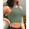 imageYonique Women High Waisted Bikini Two Piece Swimsuit Crop Bathing Suits Sporty Swimwear Bikini SetArmy Green