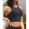 imageYonique Women High Waisted Bikini Two Piece Swimsuit Crop Bathing Suits Sporty Swimwear Bikini SetBlack