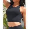 imageYonique Women High Waisted Bikini Two Piece Swimsuit Crop Bathing Suits Sporty Swimwear Bikini SetBlack