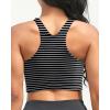 imageYonique Women High Waisted Bikini Two Piece Swimsuit Crop Bathing Suits Sporty Swimwear Bikini SetBlack and White Stripes