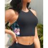 imageYonique Women High Waisted Bikini Two Piece Swimsuit Crop Bathing Suits Sporty Swimwear Bikini SetFlower Splicing