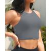 imageYonique Women High Waisted Bikini Two Piece Swimsuit Crop Bathing Suits Sporty Swimwear Bikini SetGray