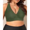 imageYonique Women Plus Size Bikini Top Large Bust Swim Top Full Coverage Swimsuit Sport Bra Bathing SuitArmy Green