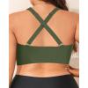 imageYonique Women Plus Size Bikini Top Large Bust Swim Top Full Coverage Swimsuit Sport Bra Bathing SuitArmy Green