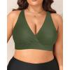 imageYonique Women Plus Size Bikini Top Large Bust Swim Top Full Coverage Swimsuit Sport Bra Bathing SuitArmy Green