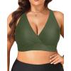 imageYonique Women Plus Size Bikini Top Large Bust Swim Top Full Coverage Swimsuit Sport Bra Bathing SuitArmy Green