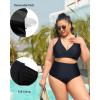 imageYonique Women Plus Size Bikini Top Large Bust Swim Top Full Coverage Swimsuit Sport Bra Bathing SuitBlack