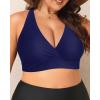 imageYonique Women Plus Size Bikini Top Large Bust Swim Top Full Coverage Swimsuit Sport Bra Bathing SuitNavy Blue
