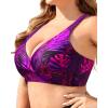 imageYonique Women Plus Size Bikini Top Large Bust Swim Top Full Coverage Swimsuit Sport Bra Bathing SuitPurple Leaf