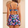 imageYonique Womens Underwire Bikini with Skirt  Push Up Bathing Suit Two Piece High Waisted Swimsuit 2025 SwimwearColorful Flower