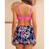 imageYonique Womens Underwire Bikini with Skirt  Push Up Bathing Suit Two Piece High Waisted Swimsuit 2025 SwimwearPink and Floral