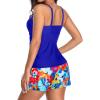 imageYonique Womens Underwire Tankini Swimsuits with Skirt Two Piece Bathing Suits Tummy Control SwimwearColorful Floral