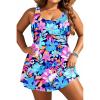 imagePlus Size Swim Dress  One Piece Swimsuit for Women Tummy Control Bathing Suit Modest Skirted Swimwear 2025Flower