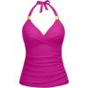 imageWomens Tankini Top Only  Halter Swim Top 2025 Tummy Control Bathing Suit Top No BottomPurple