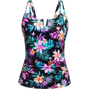 imageWomen Tankini Bathing Suit Top  Ruched Tummy Control Swimsuit Top Modest Swim Tank Top Only No Bottom 2025Colorful Floral