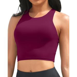 imageYonique Women High Waisted Bikini Two Piece Swimsuit Crop Bathing Suits Sporty Swimwear Bikini SetPurple