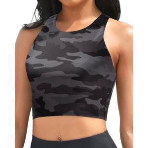imageYonique Women High Waisted Bikini Two Piece Swimsuit Crop Bathing Suits Sporty Swimwear Bikini SetTiedye Camouflage