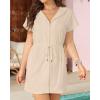 imageTerry Cloth Cover Ups  Hooded Cotton Swim Sun Coverup with Zipper Pockets Beach SwimsuitsBeige