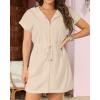 imageTerry Cloth Cover Ups  Hooded Cotton Swim Sun Coverup with Zipper Pockets Beach SwimsuitsBeige