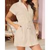 imageTerry Cloth Cover Ups  Hooded Cotton Swim Sun Coverup with Zipper Pockets Beach SwimsuitsBeige