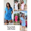 imageTerry Cloth Cover Ups  Hooded Cotton Swim Sun Coverup with Zipper Pockets Beach SwimsuitsBlack
