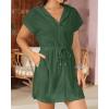 imageTerry Cloth Cover Ups  Hooded Cotton Swim Sun Coverup with Zipper Pockets Beach SwimsuitsGreen