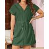 imageTerry Cloth Cover Ups  Hooded Cotton Swim Sun Coverup with Zipper Pockets Beach SwimsuitsGreen