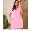 imageTerry Cloth Cover Ups  Hooded Cotton Swim Sun Coverup with Zipper Pockets Beach SwimsuitsPink