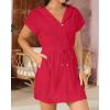 imageTerry Cloth Cover Ups  Hooded Cotton Swim Sun Coverup with Zipper Pockets Beach SwimsuitsRed