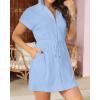 imageTerry Cloth Cover Ups  Hooded Cotton Swim Sun Coverup with Zipper Pockets Beach SwimsuitsSky Blue