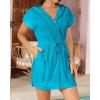 imageTerry Cloth Cover Ups  Hooded Cotton Swim Sun Coverup with Zipper Pockets Beach SwimsuitsTeal